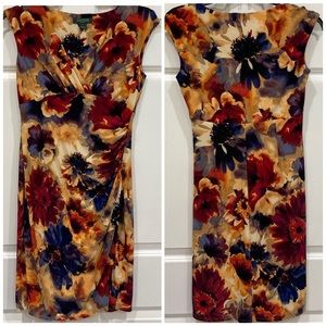 Lauren by Ralph Lauren Sz 8 gorgeous floral watercolor sheath dress